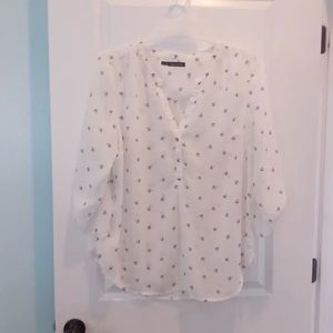 Maurices Womens Size 2 Sheer 3/4 Sleeve Blouse